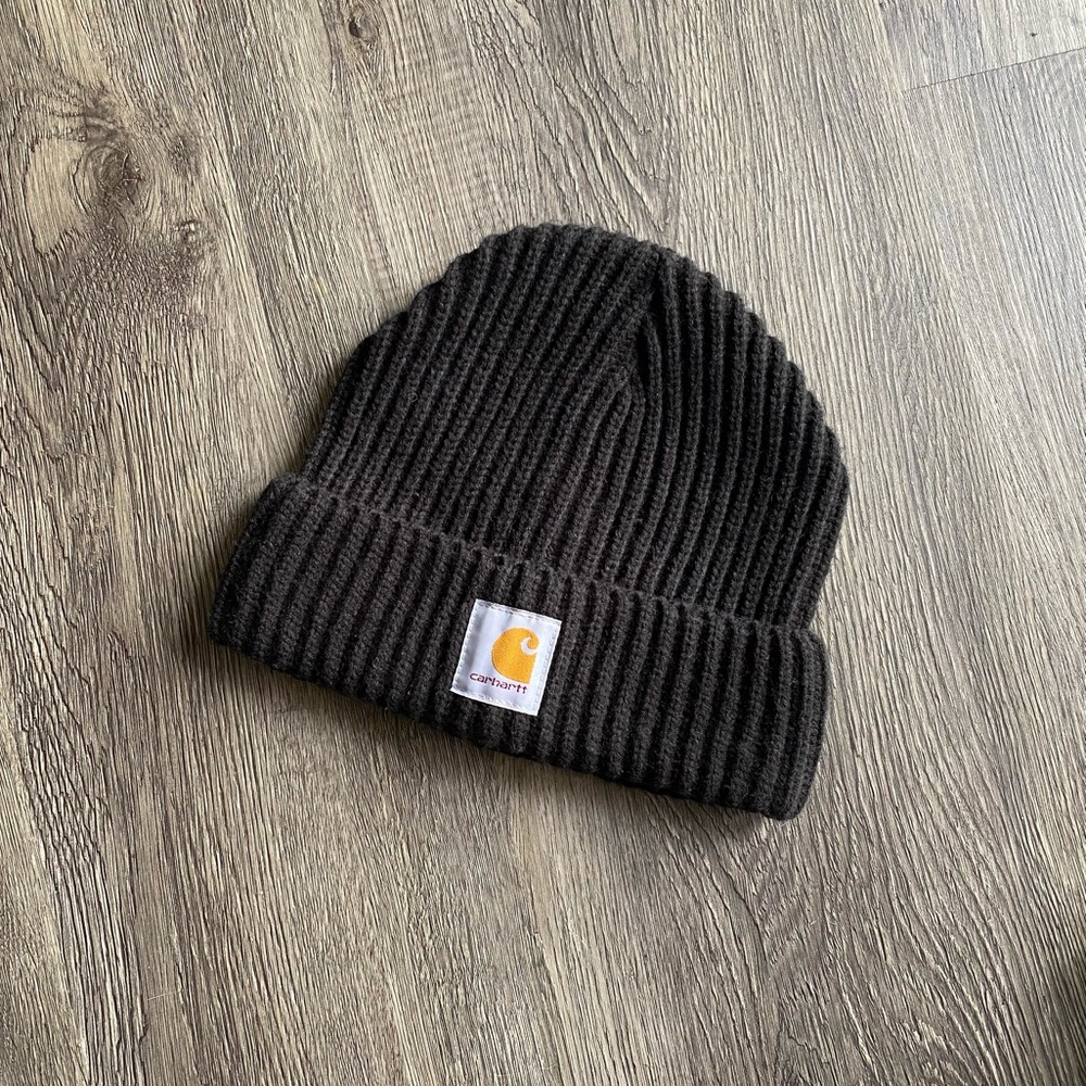 Carhartt rib knit beanie black hat cap warm winter